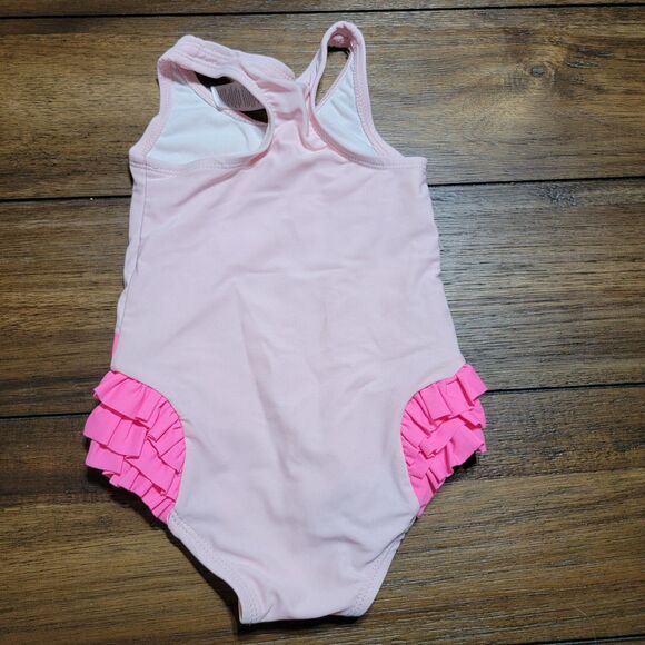 Carter's Just One You Infants 1 Pc Swimsuit Double Pink Flamingos - Size 12 Mo - Picture 3 of 5